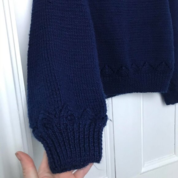 Unbranded Blue Dainty Womens Sweater Open Collarbone Designed Collar - Picture 5 of 5